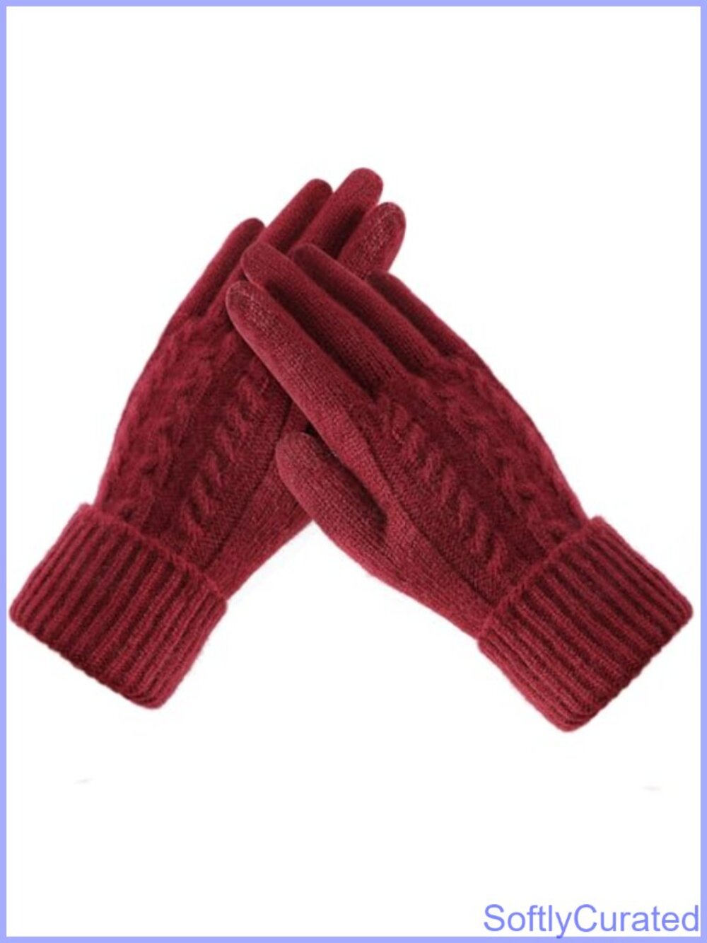 Acrylic Knit Touchscreen Winter Gloves Thick Lined